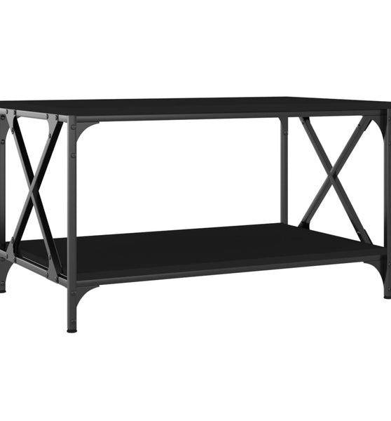 Couchtisch Schwarz 80x50x45 cm Holzwerkstoff und Eisen