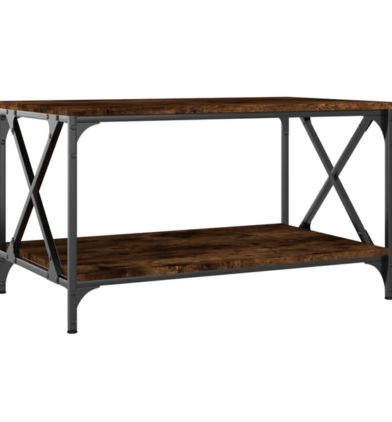 Couchtisch Räuchereiche 80x50x45 cm Holzwerkstoff und Eisen
