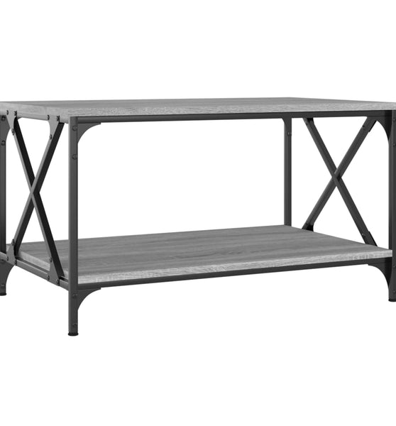 Couchtisch Grau Sonoma 80x50x45 cm Holzwerkstoff und Eisen