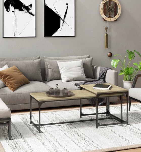 Couchtische 2 Stk. Sonoma-Eiche Holzwerkstoff