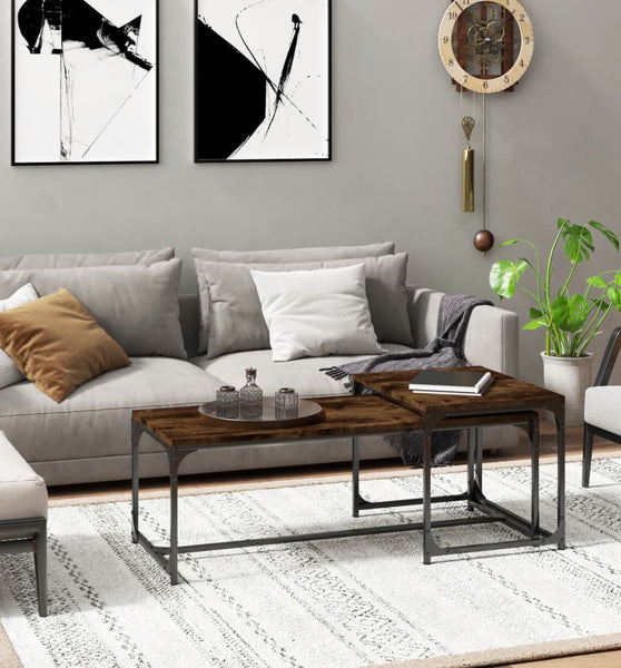 Couchtische 2 Stk. Räuchereiche Holzwerkstoff