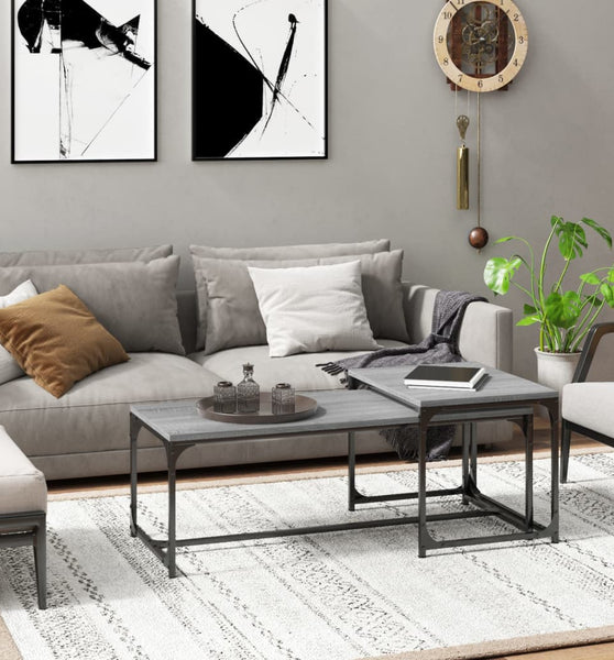 Couchtische 2 Stk. Grau Sonoma Holzwerkstoff