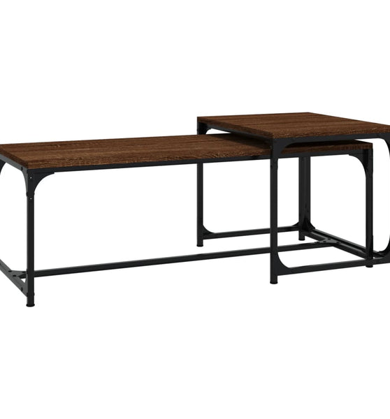Couchtische 2 Stk. Braun Eichen-Optik Holzwerkstoff