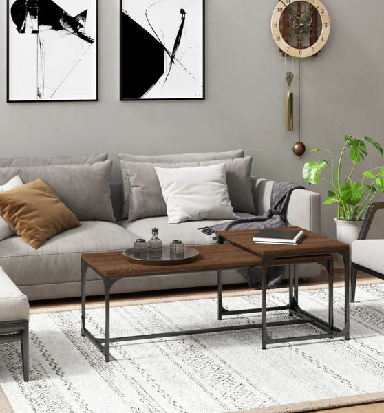 Couchtische 2 Stk. Braun Eichen-Optik Holzwerkstoff
