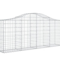 Gabionen mit Hochbogen 8 Stk. 200x30x80/100 cm Verzinktes Eisen