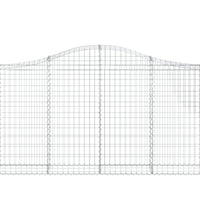 Gabionen mit Hochbogen 14Stk. 200x30x100/120cm Verzinktes Eisen