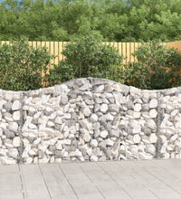 Gabionen mit Hochbogen 14Stk. 200x30x100/120cm Verzinktes Eisen