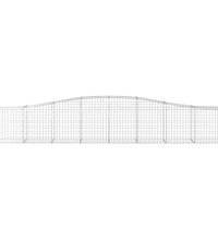Gabionen mit Hochbogen 5 Stk. 400x50x60/80cm Verzinktes Eisen