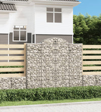 Gabionen mit Hochbogen 9 Stk. 200x50x180/200cm Verzinktes Eisen