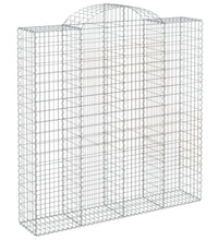 Gabionen mit Hochbogen 3 Stk. 200x50x200/220cm Verzinktes Eisen
