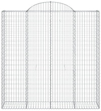 Gabionen mit Hochbogen 3 Stk. 200x50x200/220cm Verzinktes Eisen