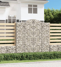 Gabionen mit Hochbogen 3 Stk. 200x50x200/220cm Verzinktes Eisen