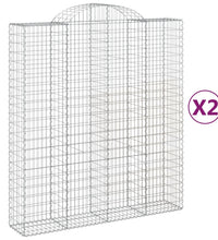 Gabionen mit Hochbogen 2 Stk. 200x50x220/240cm Verzinktes Eisen