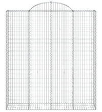 Gabionen mit Hochbogen 2 Stk. 200x50x220/240cm Verzinktes Eisen
