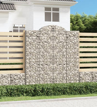 Gabionen mit Hochbogen 2 Stk. 200x50x220/240cm Verzinktes Eisen