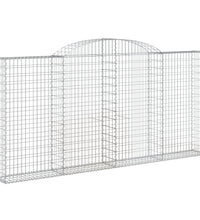 Gabionen mit Hochbogen 4 Stk. 300x30x140/160cm Verzinktes Eisen