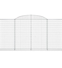 Gabionen mit Hochbogen 4 Stk. 300x30x140/160cm Verzinktes Eisen