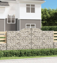 Gabionen mit Hochbogen 4 Stk. 300x30x140/160cm Verzinktes Eisen