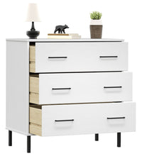 Sideboard OSLO mit 3 Schubladen Weiß 77x40x79,5 cm Massivholz