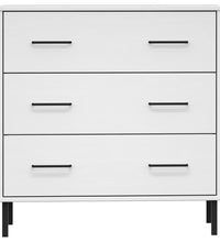 Sideboard OSLO mit 3 Schubladen Weiß 77x40x79,5 cm Massivholz