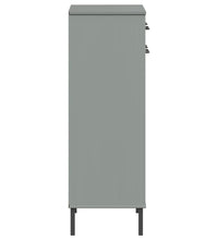 Schuhschrank OSLO mit Metallbeinen Grau Massivholz Kiefer