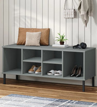 Schuhregal OSLO mit Metallbeinen Grau 106x35x45 cm Massivholz