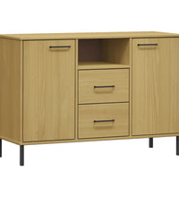 Sideboard OSLO mit Metallbeinen Braun 113x40x77 cm Massivholz