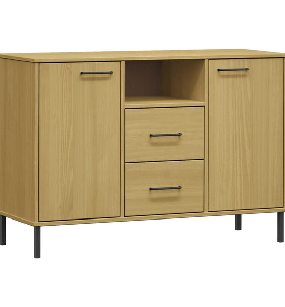 Sideboard OSLO mit Metallbeinen Braun 113x40x77 cm Massivholz