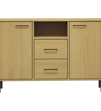 Sideboard OSLO mit Metallbeinen Braun 113x40x77 cm Massivholz