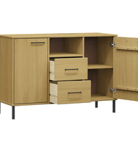 Sideboard OSLO mit Metallbeinen Braun 113x40x77 cm Massivholz