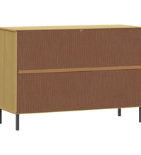 Sideboard OSLO mit Metallbeinen Braun 113x40x77 cm Massivholz