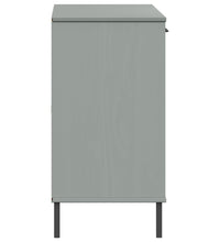 Sideboard OSLO mit Metallbeinen Grau 113x40x77 cm Massivholz