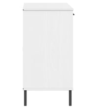 Sideboard OSLO mit Metallbeinen Weiß 113x40x77 cm Massivholz