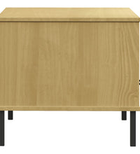 Couchtisch OSLO mit Metallbeinen Braun 85x50x45 cm Massivholz