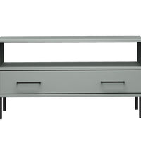 Couchtisch OSLO mit Metallbeinen Grau 85x50x45 cm Massivholz