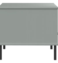 Couchtisch OSLO mit Metallbeinen Grau 85x50x45 cm Massivholz