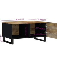 Couchtisch 80x50x40 cm Massivholz Mango & Holzwerkstoff