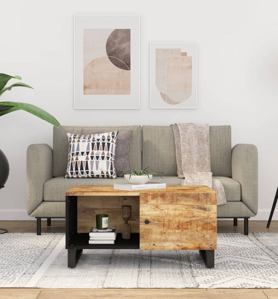 Couchtisch 80x50x40 cm Massivholz Mango & Holzwerkstoff