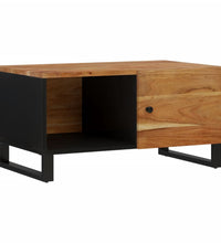 Couchtisch 80x50x40 cm Massivholz Akazie & Holzwerkstoff