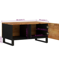 Couchtisch 80x50x40 cm Massivholz Akazie & Holzwerkstoff