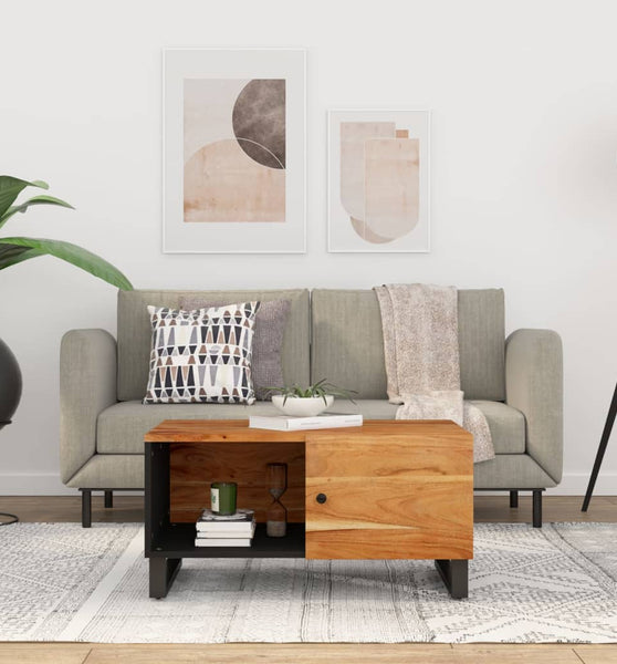 Couchtisch 80x50x40 cm Massivholz Akazie & Holzwerkstoff