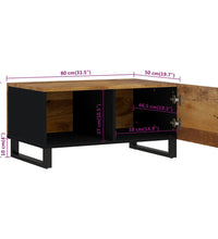 Couchtisch 80x50x40 cm Massivholz Mango & Holzwerkstoff