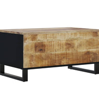 Couchtisch 80x50x40 cm Massivholz Mango & Holzwerkstoff