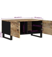 Couchtisch 80x50x40 cm Massivholz Mango & Holzwerkstoff