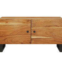 Couchtisch 80x50x40 cm Massivholz Akazie & Holzwerkstoff
