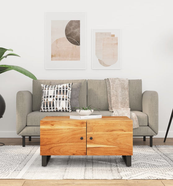 Couchtisch 80x50x40 cm Massivholz Akazie & Holzwerkstoff