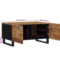 Couchtisch 80x50x40 cm Massivholz Mango & Holzwerkstoff