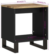 Couchtisch 40x31x46 cm Massivholz Mango & Holzwerkstoff