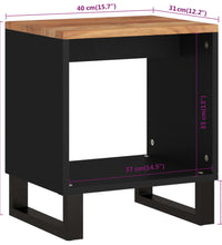 Couchtisch 40x31x46 cm Massivholz Akazie & Holzwerkstoff