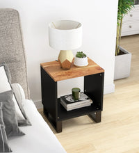 Couchtisch 40x31x46 cm Massivholz Akazie & Holzwerkstoff
